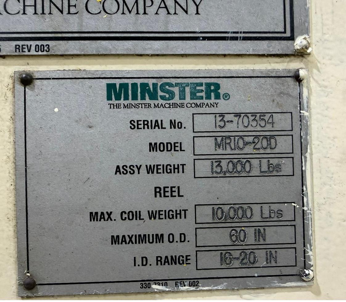 10000 lb. Minster #MR10-20D/MS20-20-7/MEF4-20, Coil Feed Line, 20" coil width, 0.110" coil thickness, 1996 - Image 7
