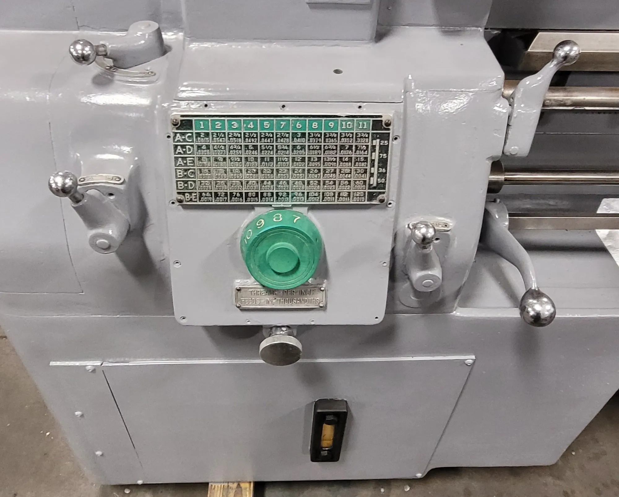 20" x 54" Monarch #610, Engine Lathe, 10 HP, 1500 RPM, 2.25" Bore, D1-6, 12" Chuck, 1978 - Image 10