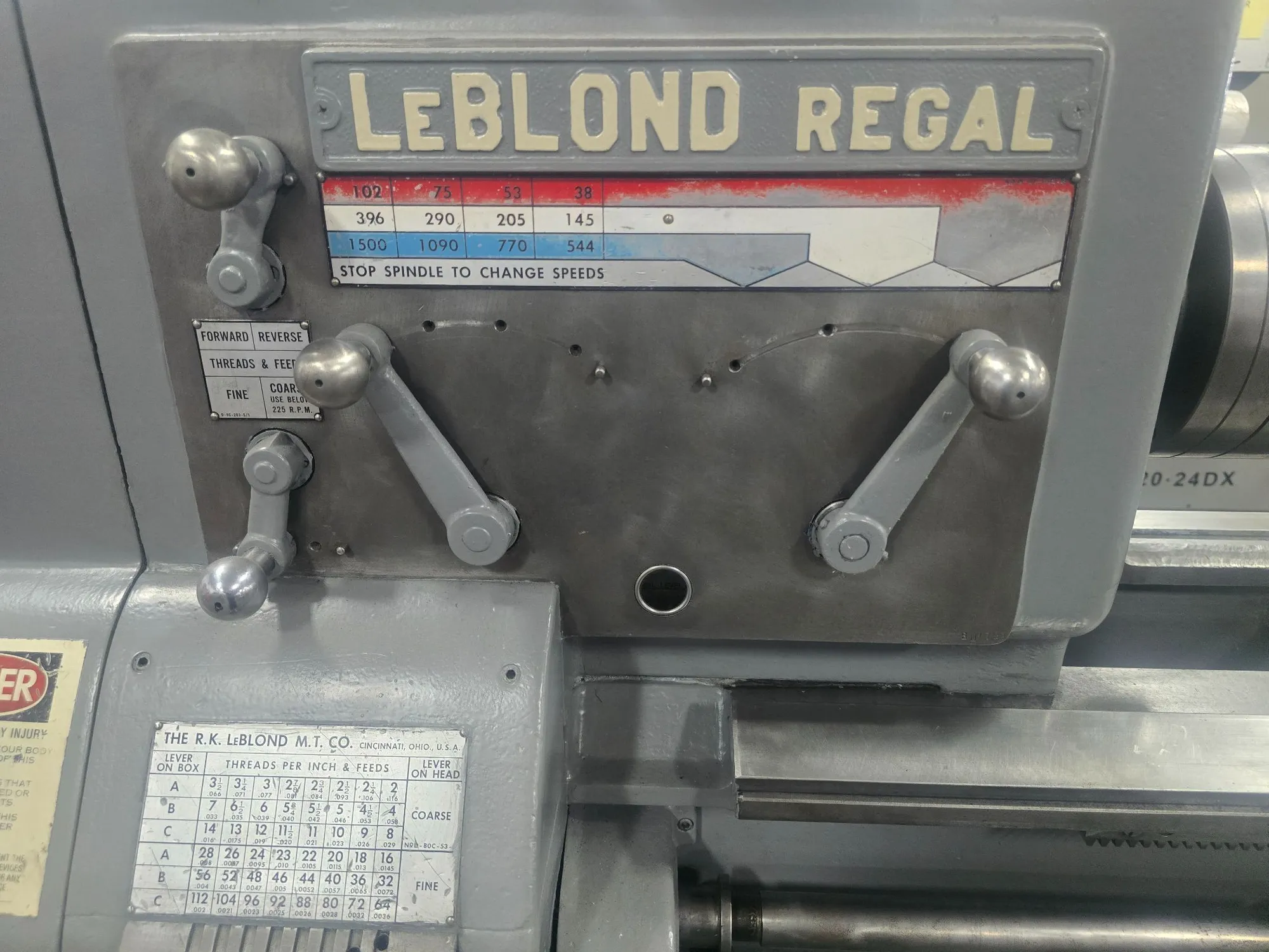 19" x 78" LeBlond #19-Regal, Engine Lathe, 10 HP, 38-1500 RPM, 1-49/64" Bore - Image 2