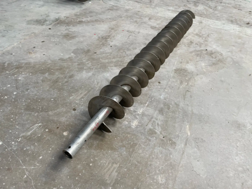 8.5" diameter x 7.2' long, standard pitch Stainless Steel screw auger, 4.5" pitch - Image 3