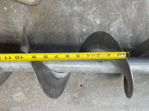 9" diameter x 8' long, standard pitch Stainless Steel screw auger, 5" pitch (2 available) - Image 5