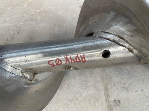 9" diameter x 8' long, standard pitch Stainless Steel screw auger, 5" pitch (2 available) - Image 7