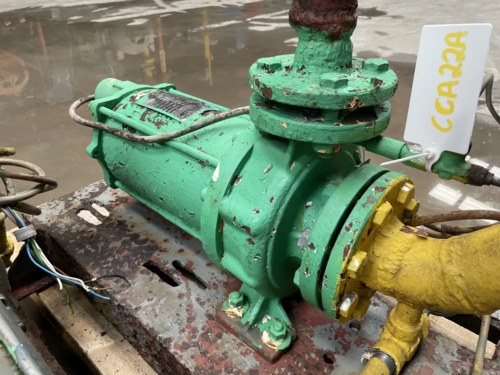 75 GPM, Lederle Hermetic #CNF40-160, canned refrigeration pump, 7 HP, 3400 RPM, 460 V., 3 Ph., 6" diameter - Image 1