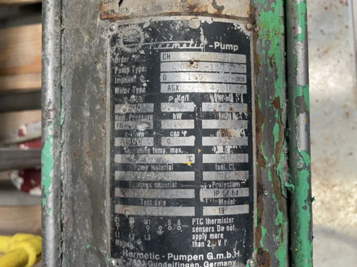 75 GPM, Lederle Hermetic #CNF40-160, canned refrigeration pump, 7 HP, 3400 RPM, 460 V., 3 Ph., 6" diameter - Image 5
