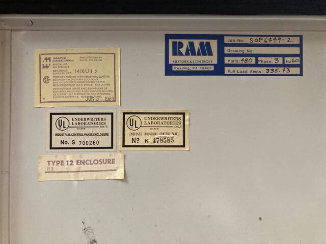 Ram Industries, screw compressor motor starter, 300 HP, 480 Volts, 335.43 FLA, 60 Hz., 3 phase - Image 6