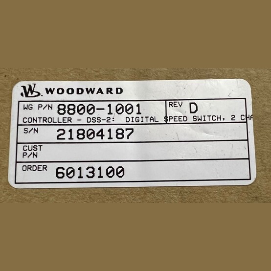 Woodward #DSS-2, Two-Channel Digital Speed Switch, 9-30 VDC, 1-10 amp resistive relay contacts - Image 6