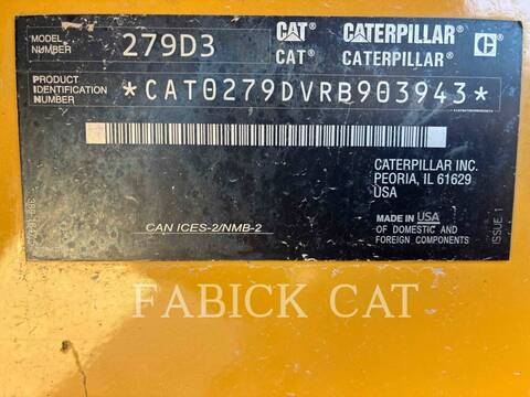 Cat 279D3 C3H2, 2159 hours, S/N: RB903943, 2022 - Image 6
