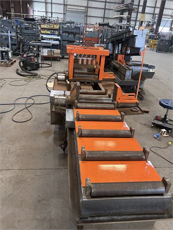 Hem #H120A, automatic horizontal band saw, 7.5 HP, hydraulic shuttle bar feed w/ clamping vises, 10' roller - Image 4