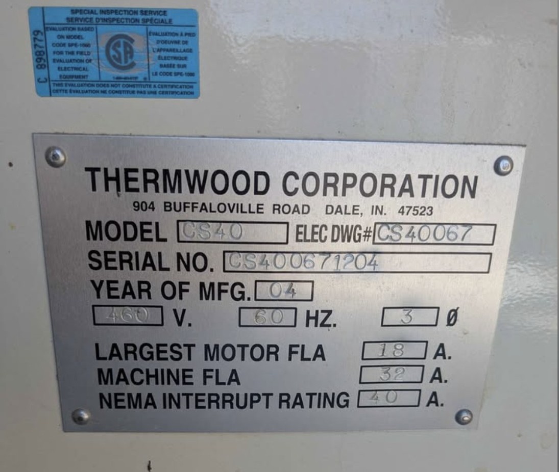 Thermwood #CS40, CNC Router, 8.8" work height, 5' x 10' flat table, 10.5 HP, 24,000 RPM, 7 ATC, SuperControl - Image 4