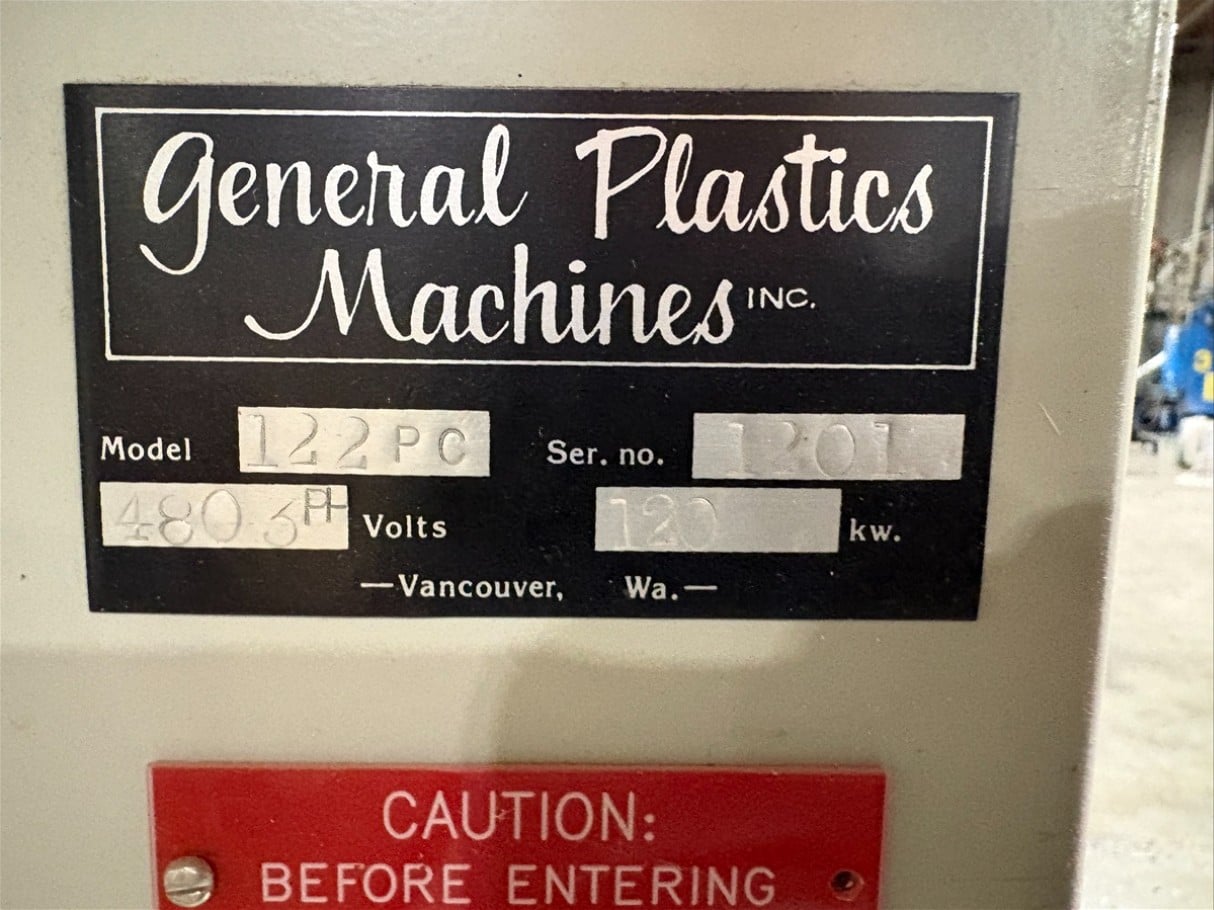 General Plastic Machines #122PC, Vacuum Thermoforming Machine, 161 HP, 48" x 78" top & bottom platen, Becker - Image 8