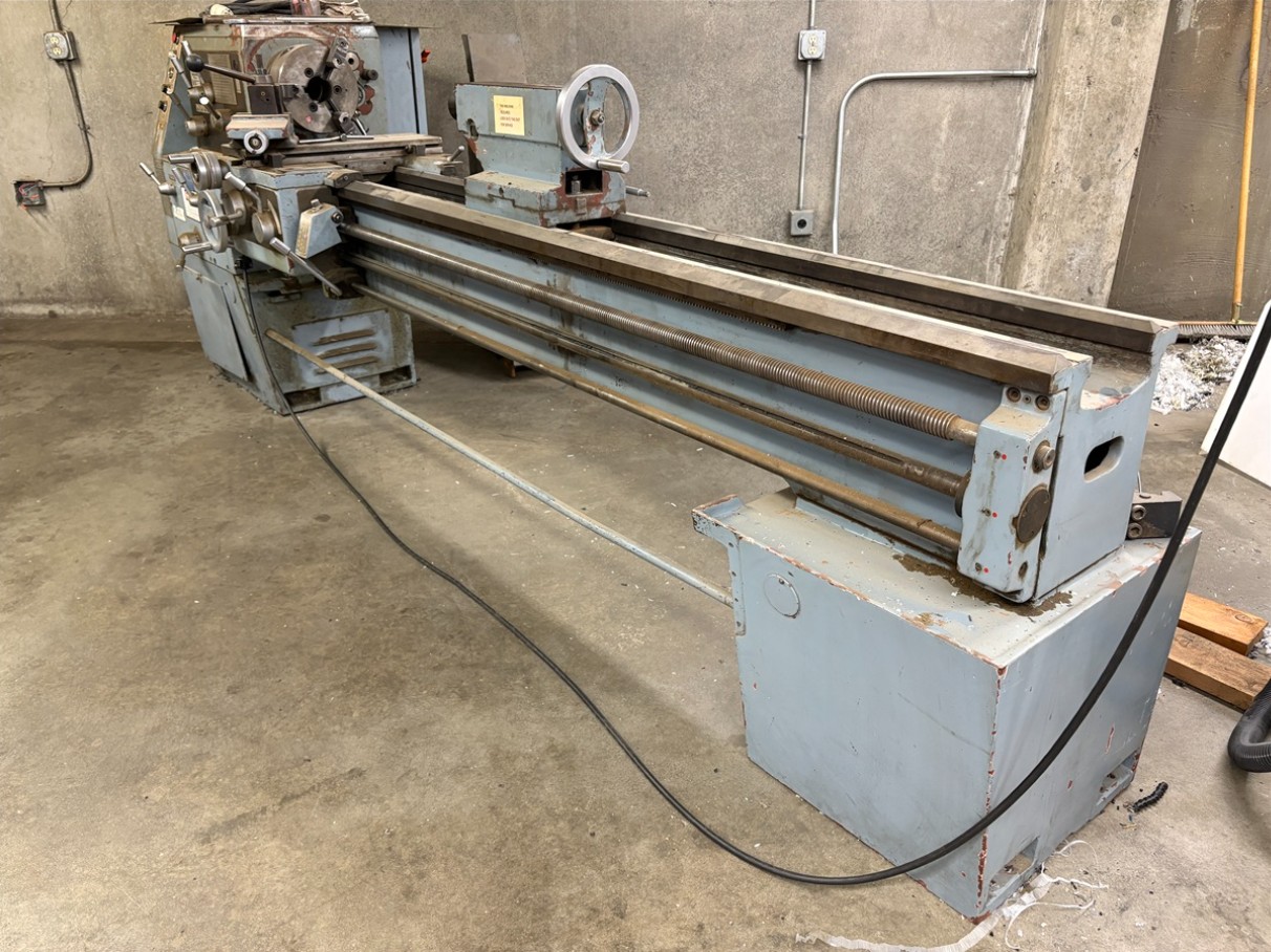 15.7" x 78.7" AMF #TUG-40X2000, Engine Lathe, 6' long bed, 12" 3-jaw chuck, 2.5" feed-through, tailstock, 220 - Image 5