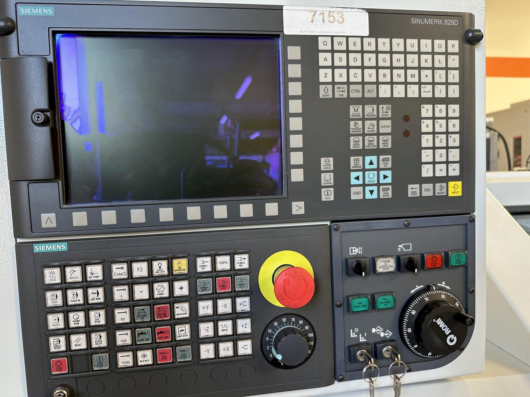 Romi #C-420, combination manual & CNC lathe, 17" swing, 8" chuck, 2" bar, 40" centers, 4000 RPM, 12.5 HP - Image 3