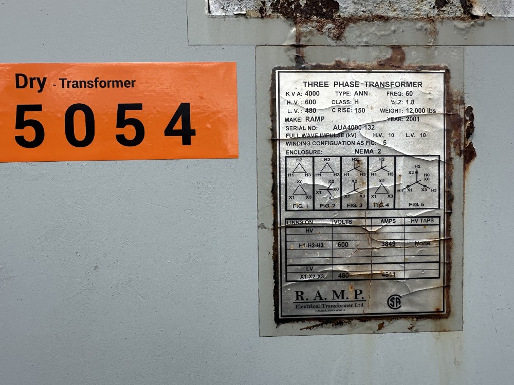 4000 KVA 600Y Primary, 480Y Secondary, RAMP Electrical X-FMR, Ltd., 3-Phase Autotransformer, Full-Wave - Image 2