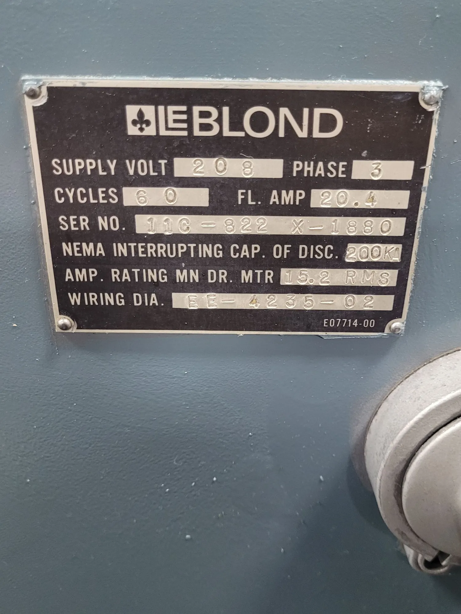15.5" x 54" Leblond Regal #11C, servo shift toolroom lathe, 10" 3-jaw chuck, 2.375" bore, 45-1800 RPM, 7.5 HP - Image 6