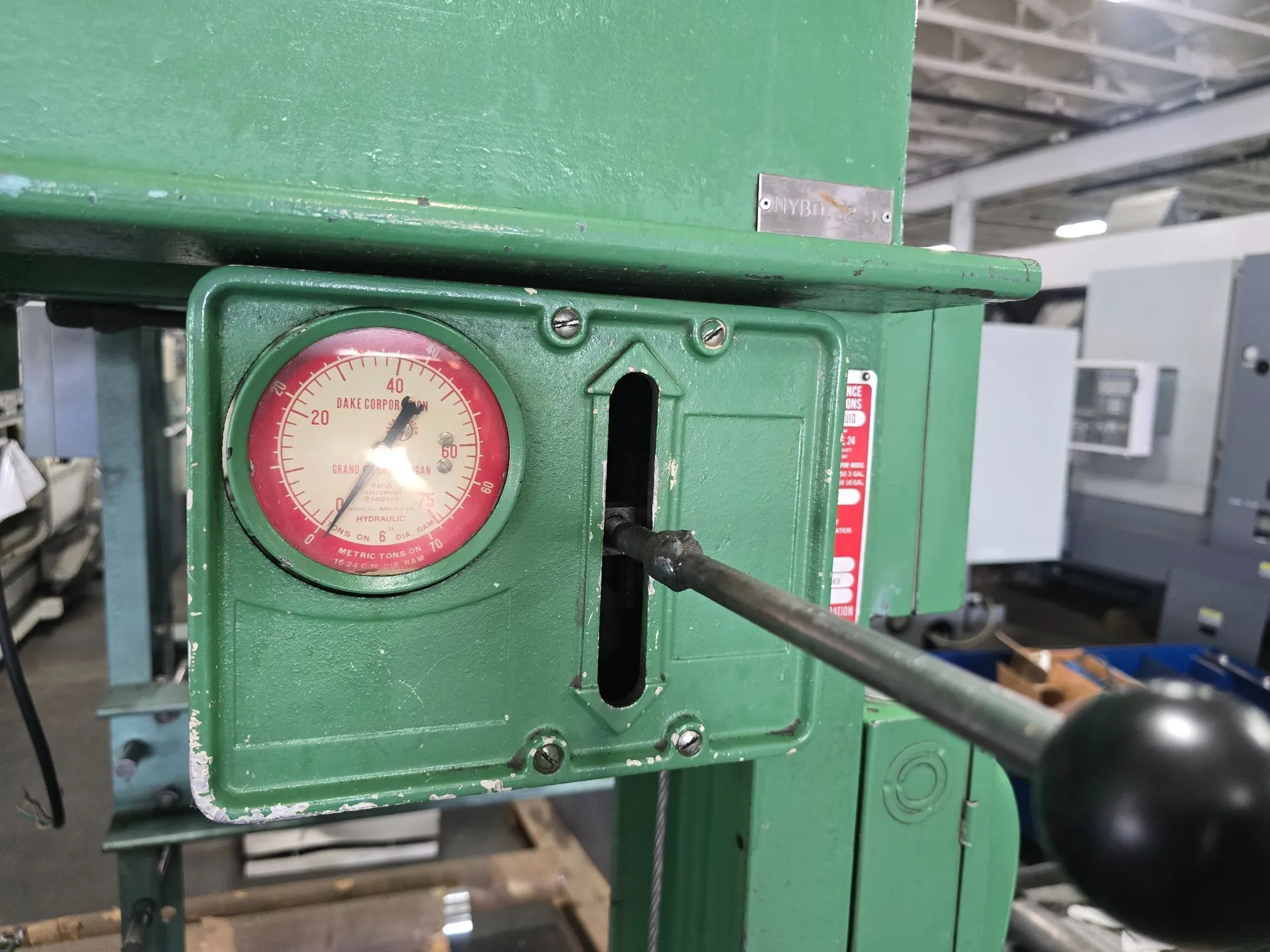 75 Ton, Dake #908075, H-frame press, 28 Ton pull, 10" stroke, 33" daylight, 2 HP, 440 V. - Image 3