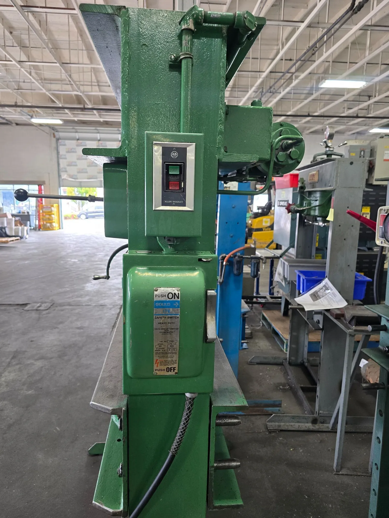 75 Ton, Dake #908075, H-frame press, 28 Ton pull, 10" stroke, 33" daylight, 2 HP, 440 V. - Image 5