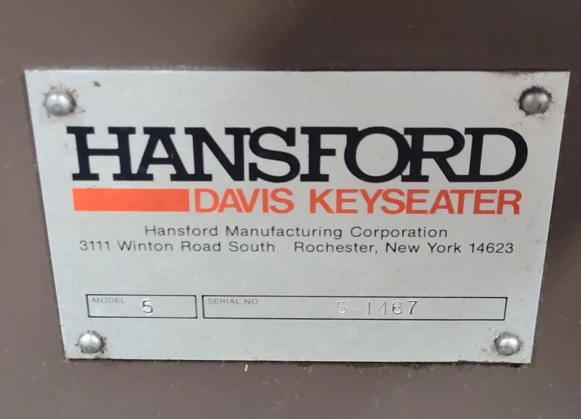 1/16"- 1-1/2" Hansford Davis #5, keyseater, 18-3/4" throat, 4-1/2" stroke, 48 SPM, 2 HP, 480 V. - Image 6