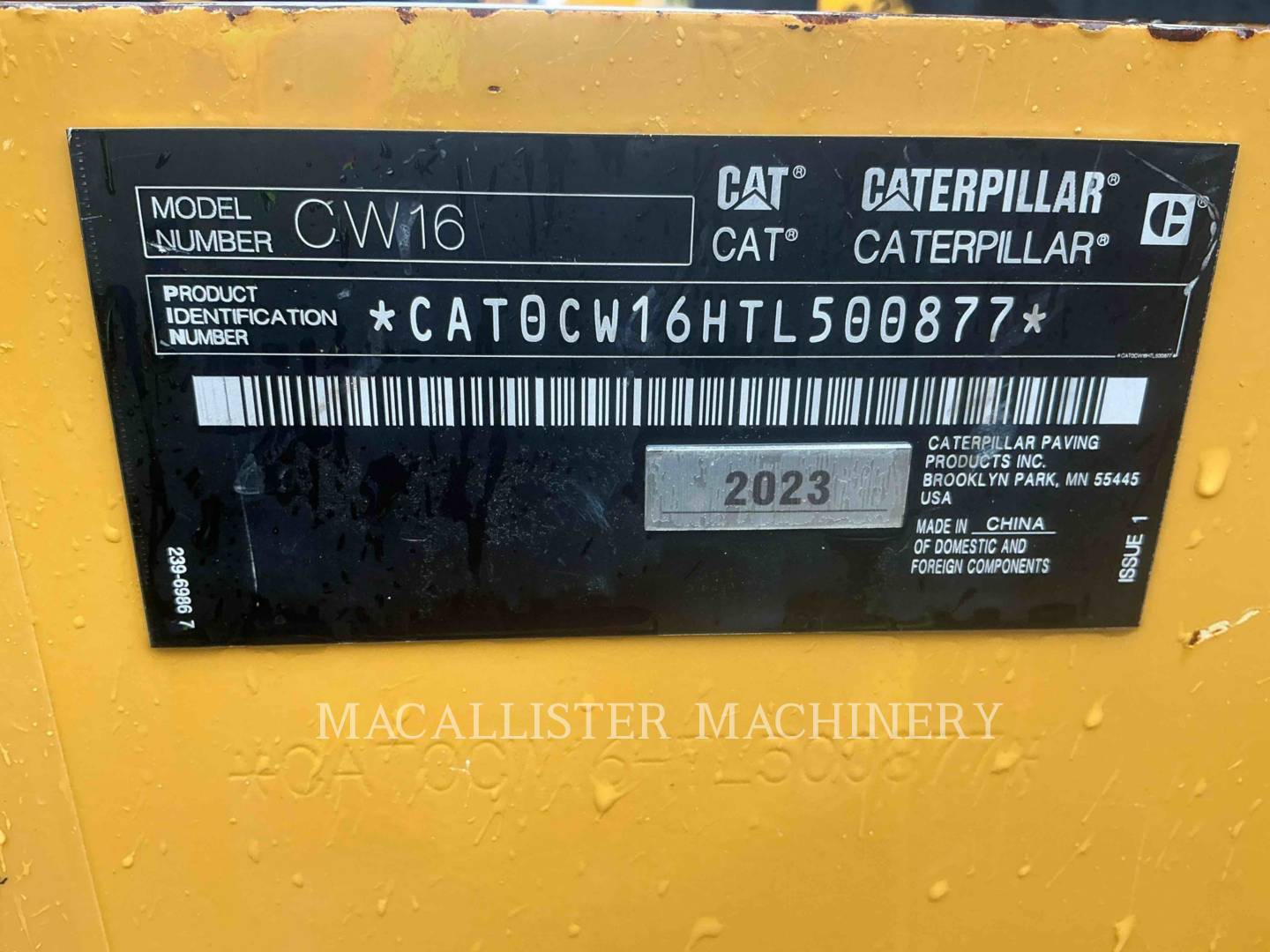 Caterpillar CW16, Pneumatic Tired Compactor, 367 hours, S/N: TL500877, 2024 - Image 8