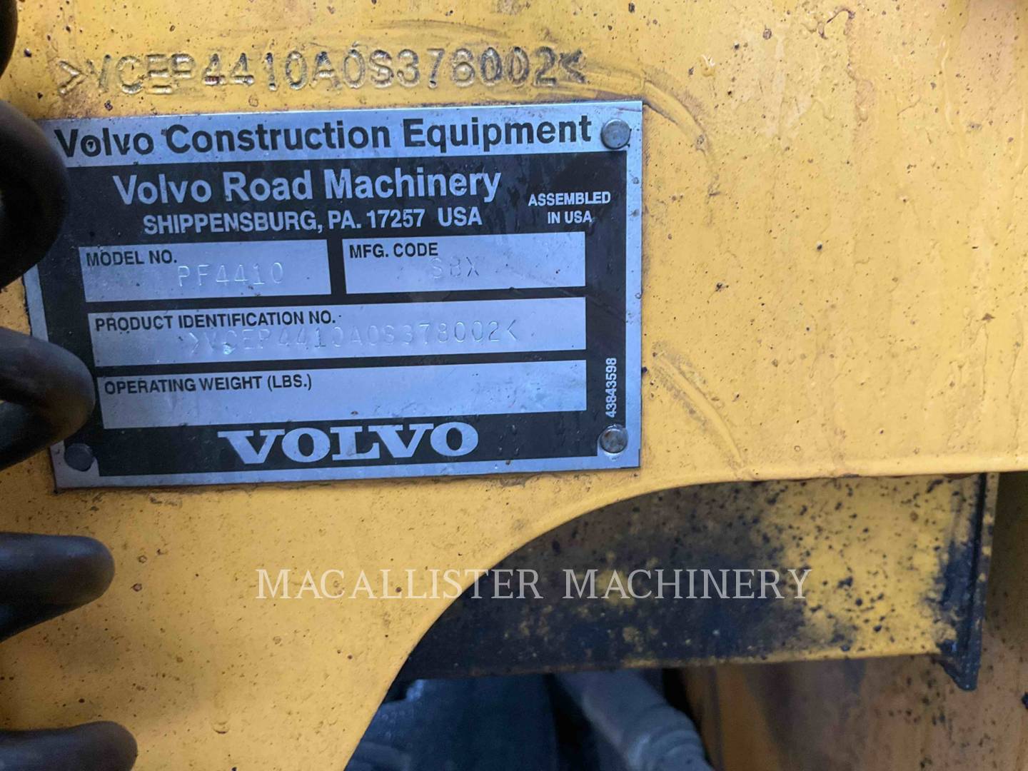 Volvo Construction Equipment PF4410, Asphalt Paver, 5007 hours, S/N: VCEP4410A0S378002, 2103 - Image 5