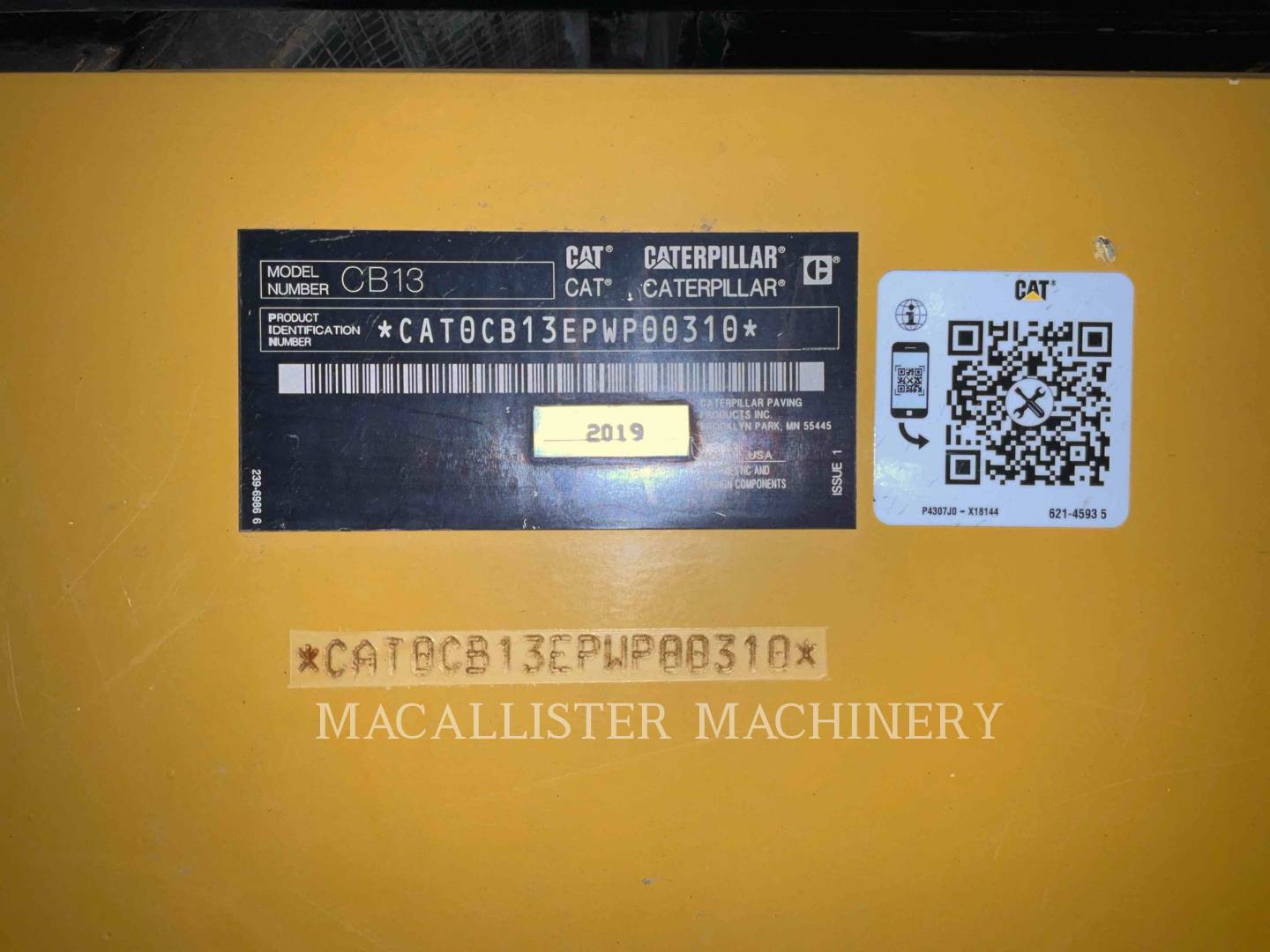 Caterpillar CB13, 4189 hours, S/N: PWP00310, 2019 - Image 6