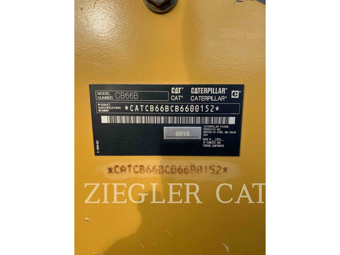 Caterpillar CB66B, Compactor, 6523 hours, S/N: B6600152, 2016 - Image 6