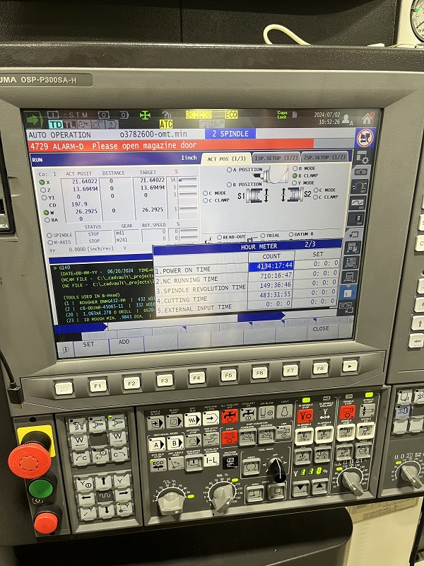 Okuma #Multus-B250II-1SW/750 ARMROID 8" chuck, 2.6" bar, 5000 RPM, 30 HP, OSP-P300SA-H, H1 spindle, Y-Axis - Image 6