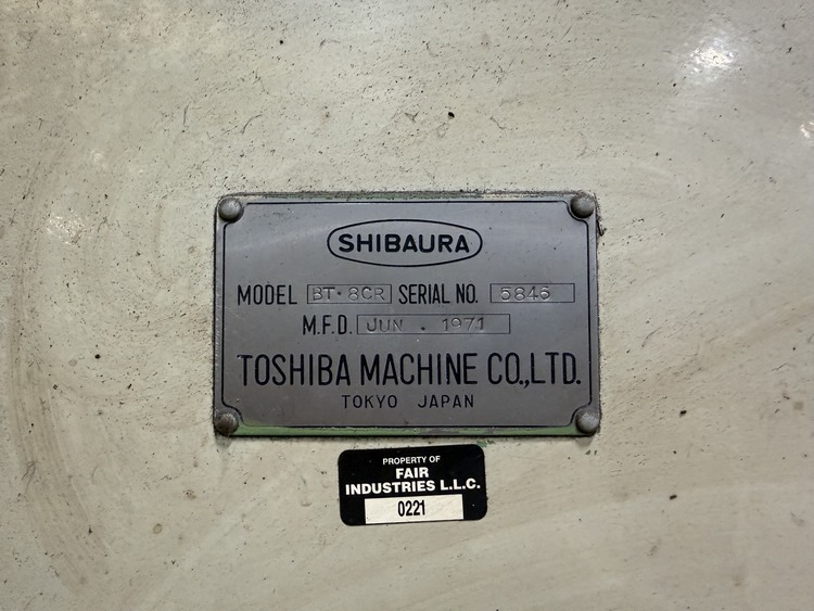 3" Toshiba #BT-8CR, table type horizontal boring mill, 1971 - Image 4
