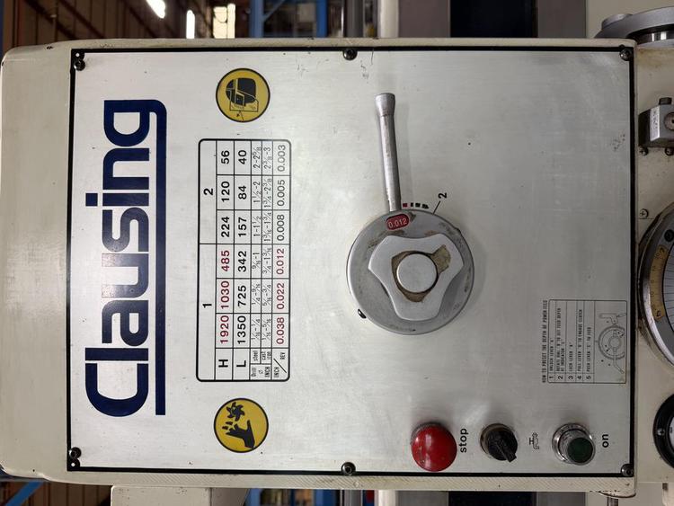 5' -17" Clausing #CL1600H, radial arm drill, power elevation, 27.5' x 19.5" T-slotted box table, 2001 - Image 5