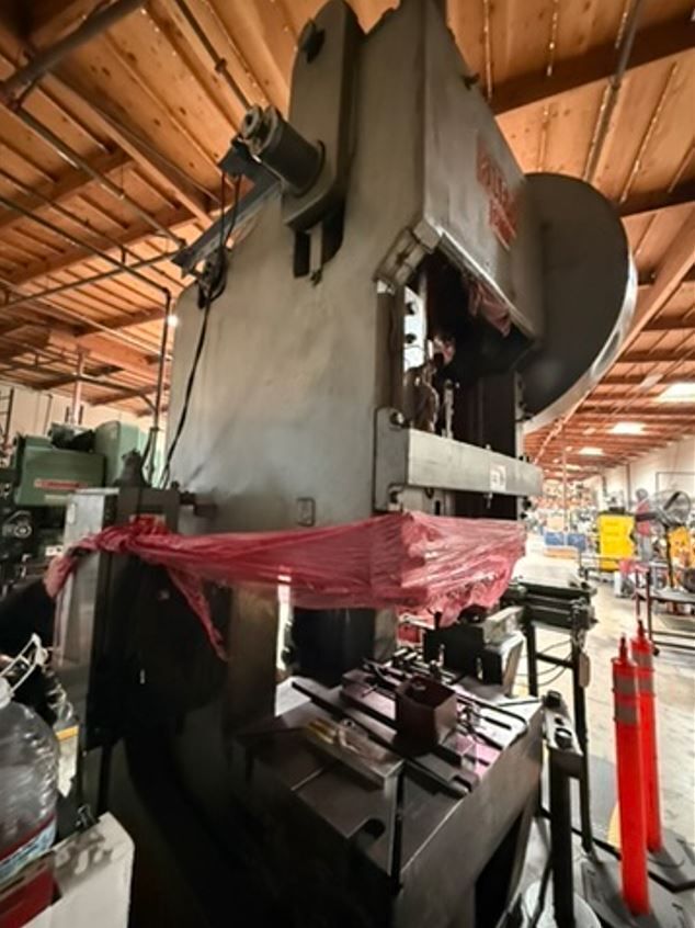 110 Ton, Bliss #C-110, OBI Punch Press, 8" stroke, 15" shut height, 27" x 42" bed, 60 SPM, integrated roll - Image 2