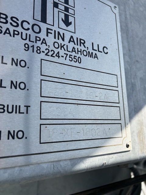 1589 sq.ft., 50 psi, Fabsco, air fin cooler, 33614 ext. sq.ft., Carbon Steel, 24' tubes, (2) 10 HP fans - Image 3