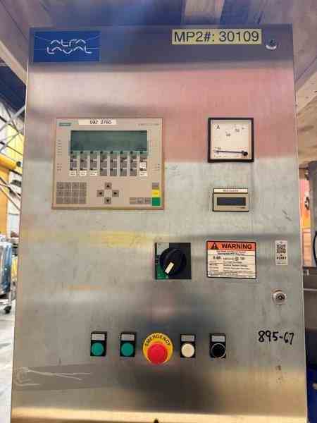 Alfa-Laval #BREW-300, Stainless Steel Disc Separator, 7488 RPM bowl, 200 BBL/hr, 30 KW motor, 60 Hz., 2003 - Image 4