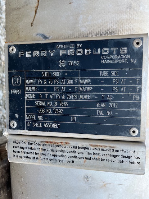 603 sq.ft., 75, 75, Perry Products, 300°F, .75" tube diameter, 16' tube length, 2012 - Image 5