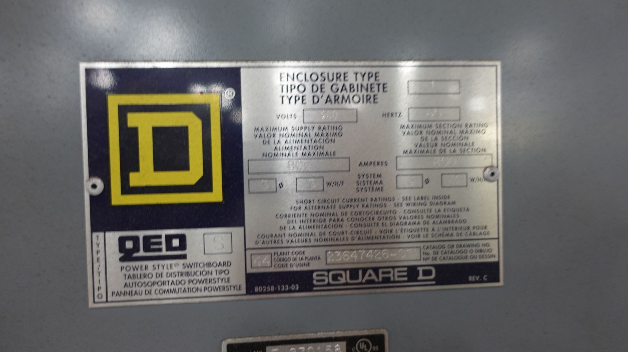 1600 Amps, Square D, QED-Power, (7) Switchboards w/ #5 Motor Control Center, 480 Volts & 480Y/277 Volts, type - Image 2