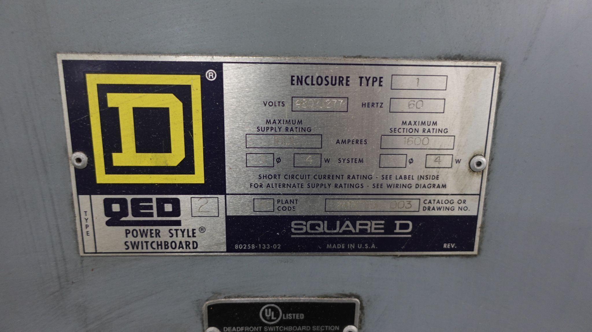 1600 Amps, Square D, QED-Power, (7) Switchboards w/ #5 Motor Control Center, 480 Volts & 480Y/277 Volts, type - Image 7
