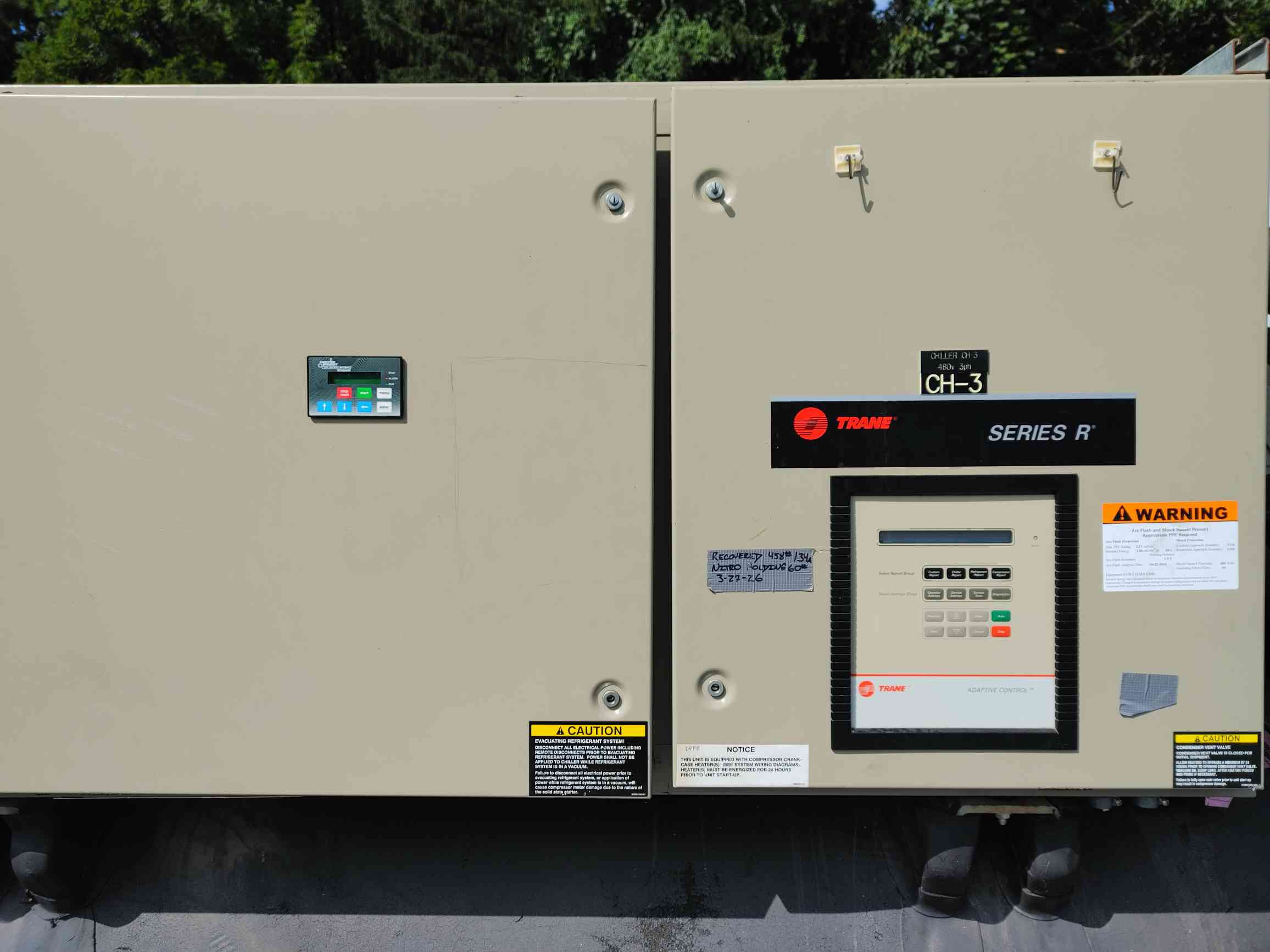 250 Ton, Trane #RTHC1D2F0, Water Cooled Rotary Screw Chiller, 460 V., 3 Ph. - Image 4