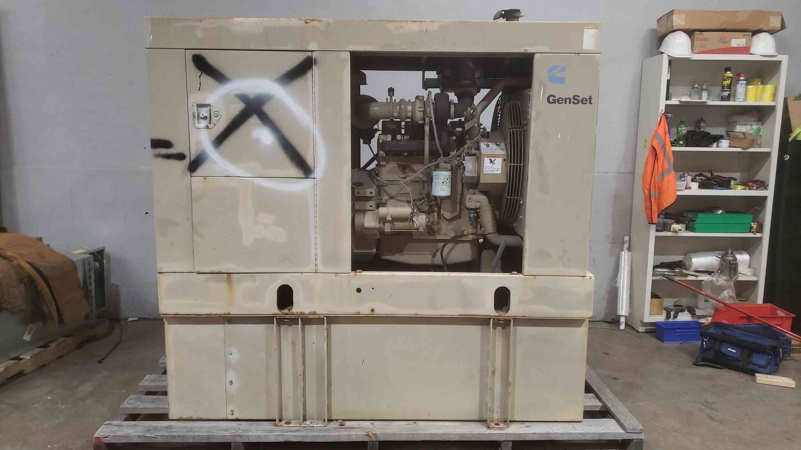 50 KW Cummins #50DGCA, diesel generator set, multi-phase, 1285.8 hours, AS IS - Image 1