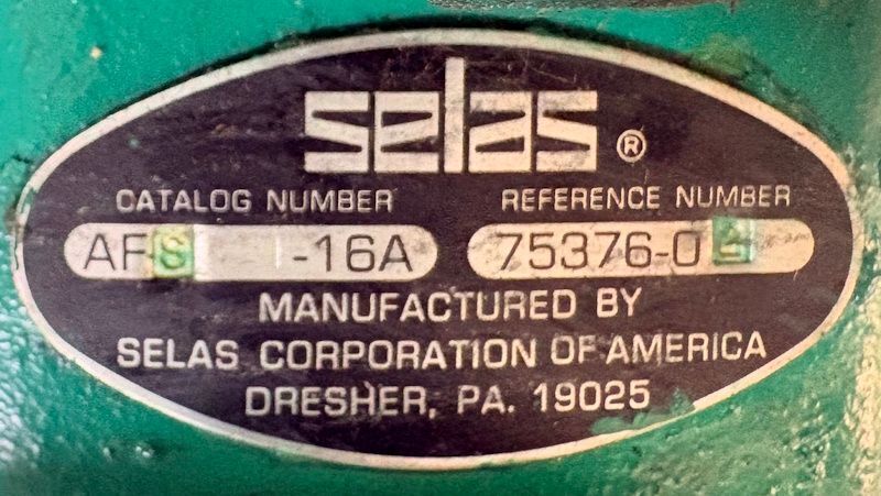 Selas #AFS-16A, fire check w/ micro switch L96 - Image 2