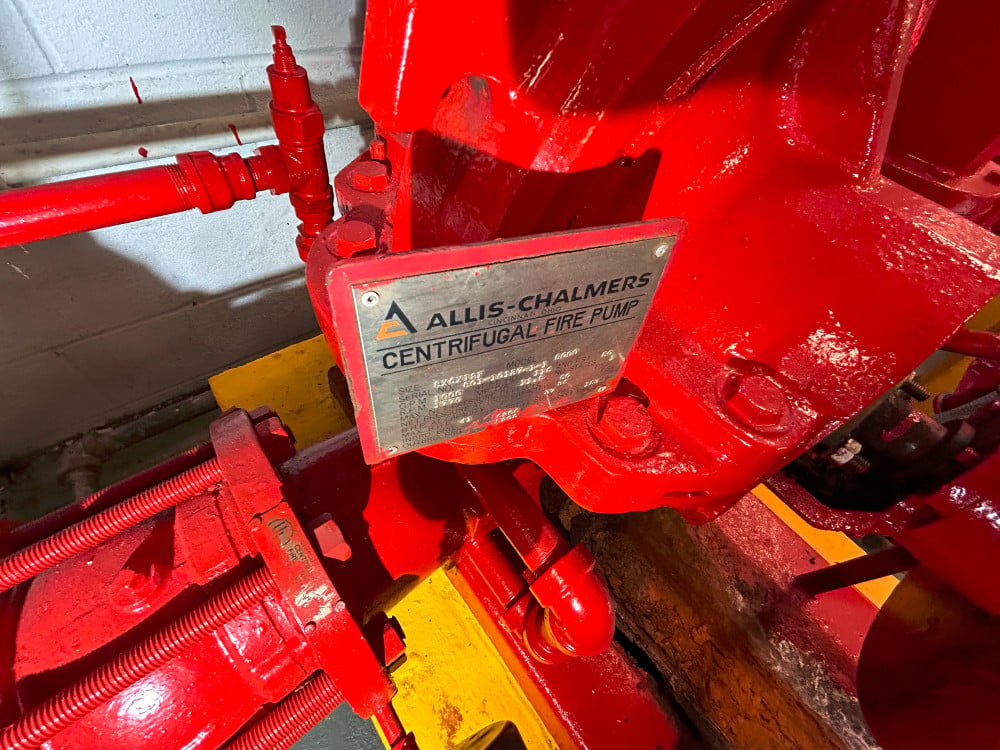 Allis-Chalmers #8000, sgl-stage horizontal split-case centrifugal fire pump, 50 HP Lincoln Lincguard AC - Image 8