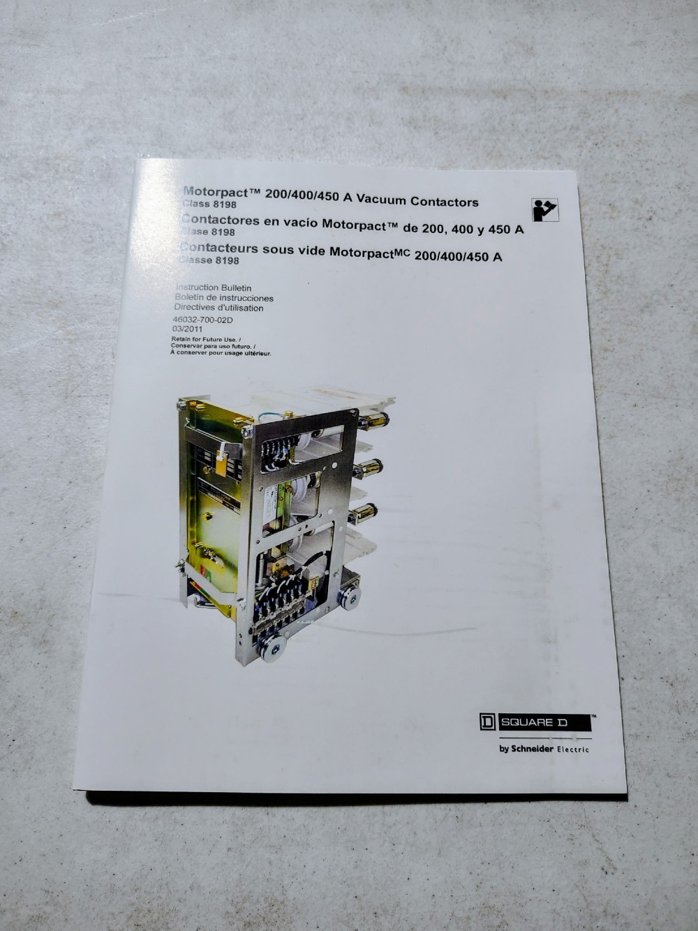 Square D Motorpact, Class E2, Mechanically Latched, 450 Amp, 5.5 KV, 1200 Amp Bus, Medium Voltage Motor - Image 4