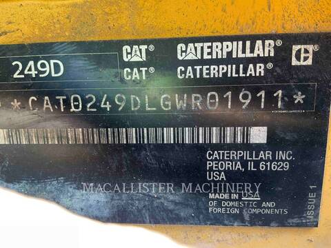 Caterpillar 249D, 2585 hours, S/N: GWR01911, 2017 - Image 6