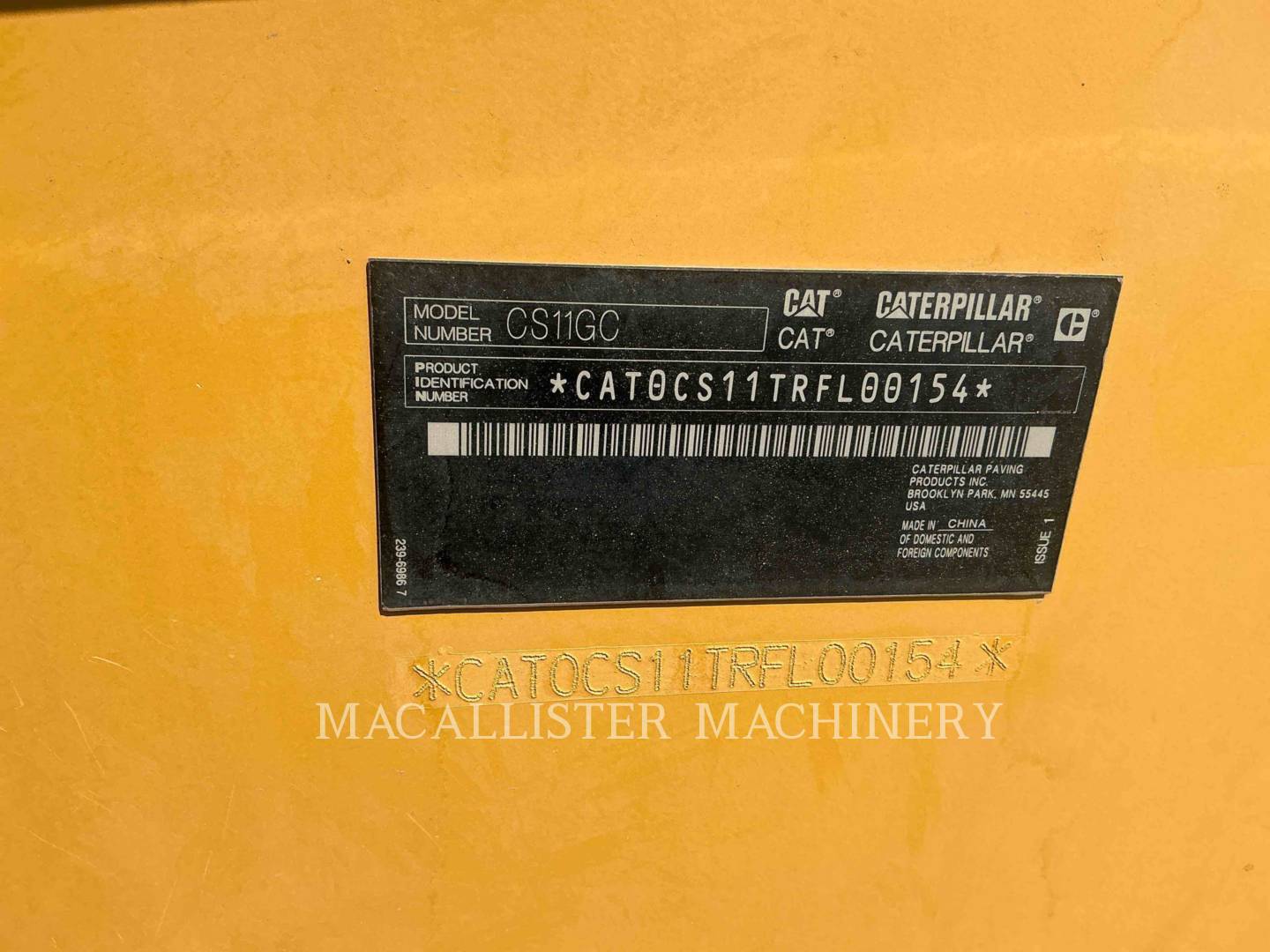 Caterpillar CS11GC, Vibratory Single Drum Smooth, 1014 hours, S/N: RFL00154, 2021 - Image 6