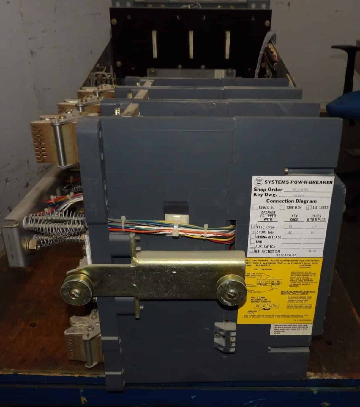1600 Amps, Westinghouse #SPB65, Circuit Breaker, 3-pole, 600 Volts, w/ 16SPBDOS mounting frame, test panel - Image 5