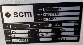 24.8" SCM #Win-CS63, Wide Belt Sander, 0.118"-6.3" thickness, roller & shoe head, 61" x 25.2" abrasive belt - Image 8