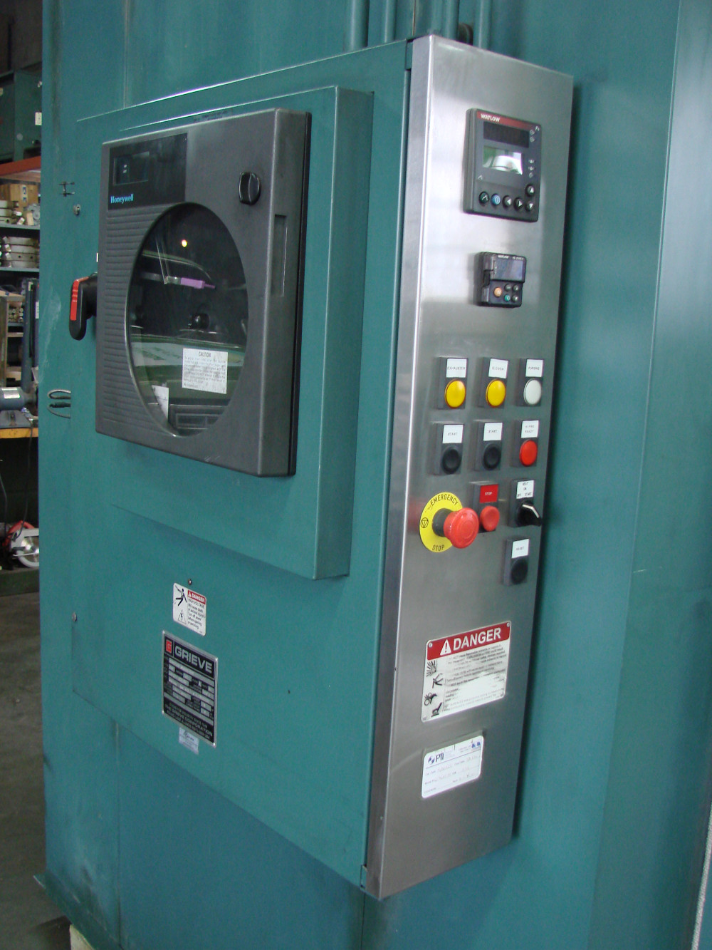 60" width x 78" H x 48" L Grieve, Gas Fired, Horiz-air, Stainless Interior, 500&deg;F, Watlow F4 programmable - Image 8