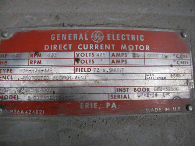 250 HP 435 RPM General Electric, Frame MDP818, BV, Shunt, Frame Only, 230 Volts, DC Crane and Mill Motor - Image 4