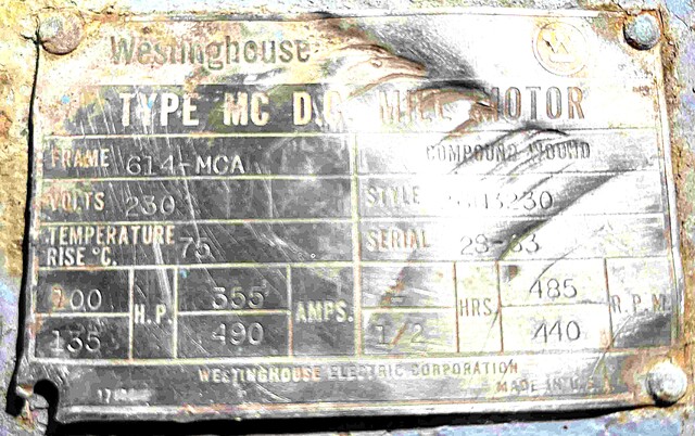 100/135 HP 485 RPM Westinghouse, Frame MCA614, TENV, Compound, 230 Volts, DC Crane and Mill Motor - Image 3