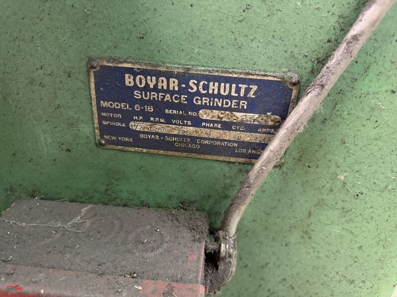 6" x 18" Boyar-Schultz #6-16, Surface Grinder, magnetic chuck, 38" x 9" work surface, overhead light, 1/2 HP - Image 2