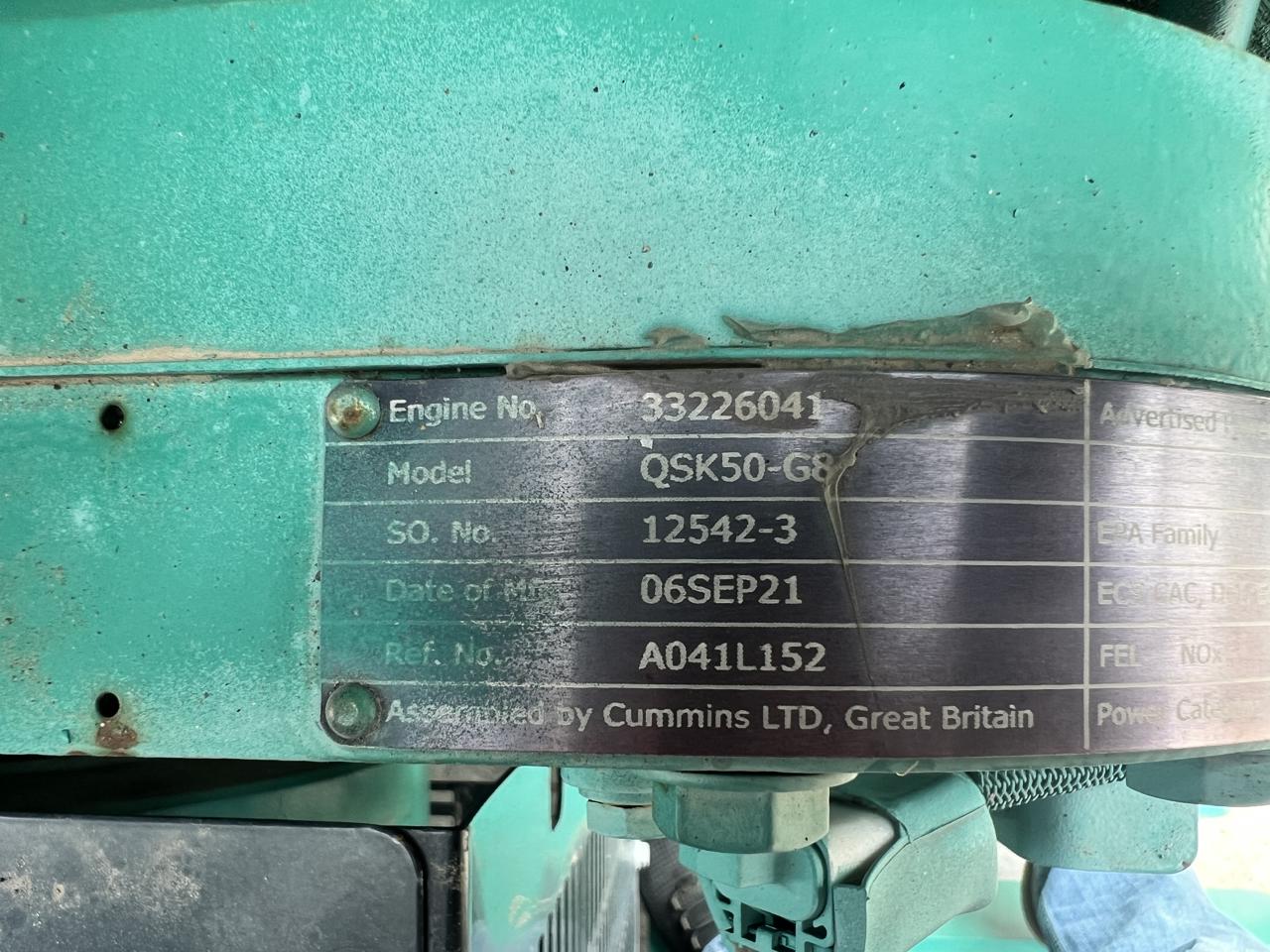 1500 KW Cummins #DQGAS-2160002, diesel generator set, 277/480 Volts, 3 phase, 5 hours, QSK50-G8 engine, EPA - Image 10