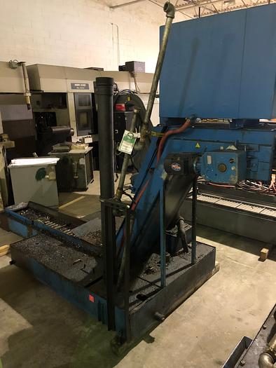 10 Ton x 30" stroke, Apex, vertical hydraulic table up broaching machine, chip conveyor, JIC controls, 1998 - Image 2