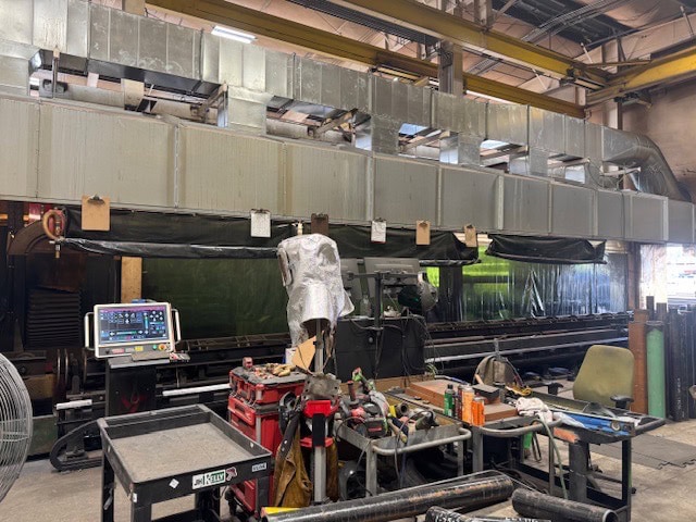 Vernon #MPM5, CNC pipe profiler, 5-Axis, 3"-48" pipe diameter, 40' machine bed, Lincoln FineLine 300 plasma - Image 2